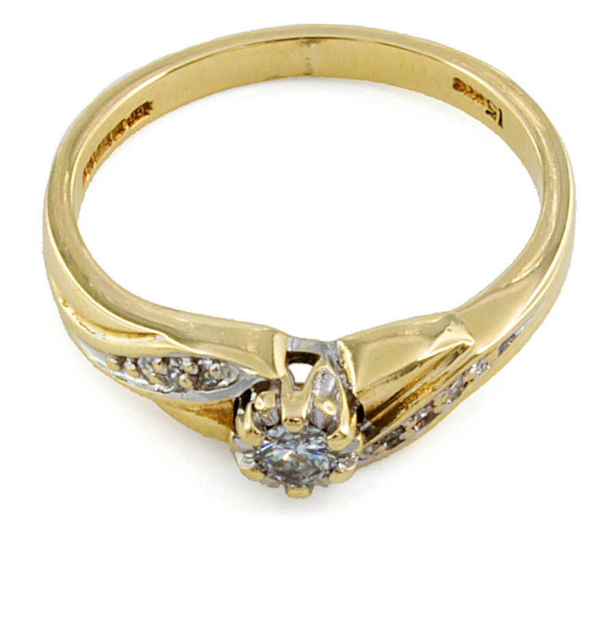 9ct Gold Diamond 0.15cts Ring Size 0